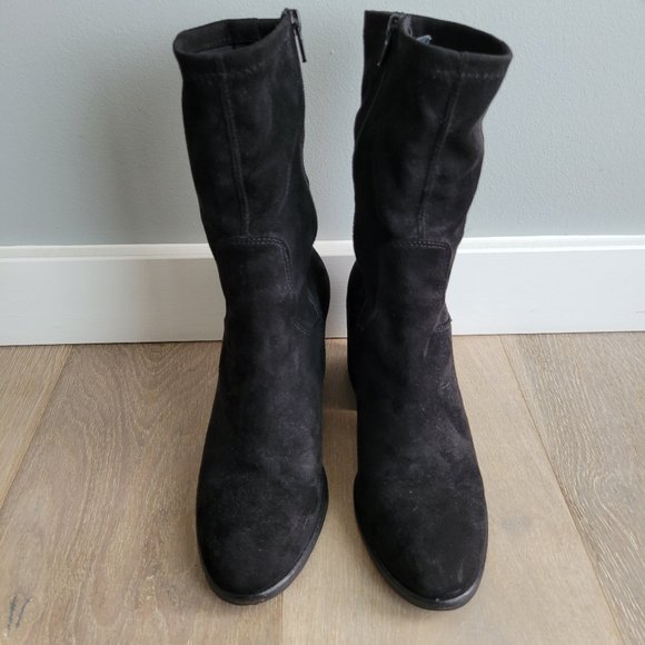 Charles David Black Suede Boots Size 38 1/2 - Picture 5 of 9